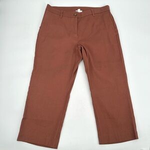 J.Jill Pants Women’s 12P Petite Red Oak Rust Brown Linen Blend Ankle Crop READ